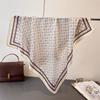 Elegant Geometric Printing Simulation Silk Scarf Square Scarf High-End Shawl Versatile Neck Small Square Scarf Headscarf