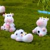 Fairy Garden Micro Landscape Animal Model Little Statue Cow Figurines Miniature Dairy Cattle