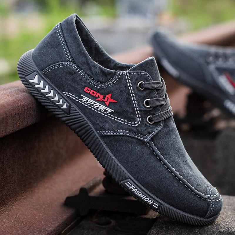 Мужская обувь 2024 весна мужские парусиновые туфли плоские повседневные туфли на шнуровке удобные дышащие туфли мужские туфли на плоской подошве размер 39-44