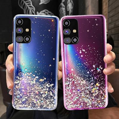 Блестящий чехол со звездами для Samsung Galaxy A14 A34 A54 A13 A23 A33 A53 A32 A52 A72 Hybird, противоударная задняя крышка, чехол, чехол