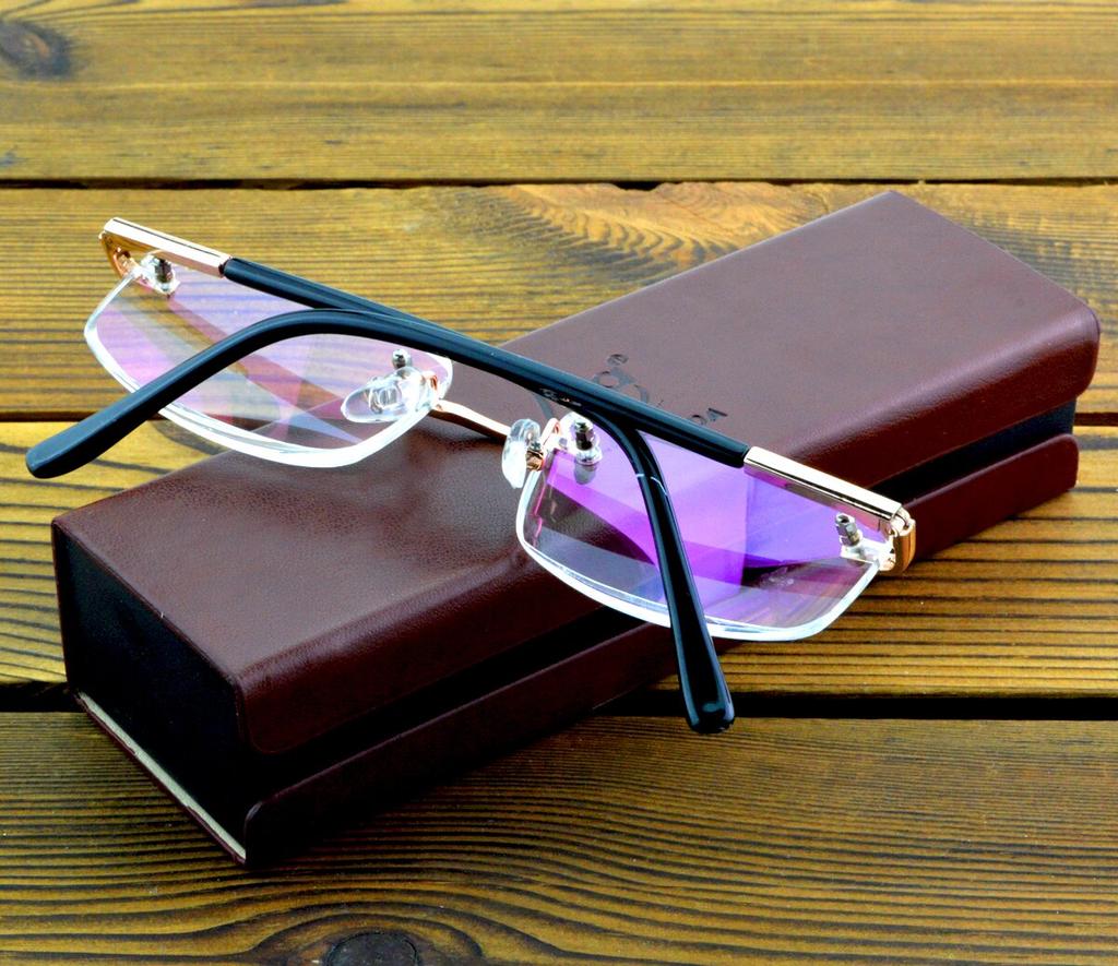 Men Rimless Luxury with Pu Case High Standard Reading Glasses +1 +1.5 +2 +2.5 +3 +3.5 +4