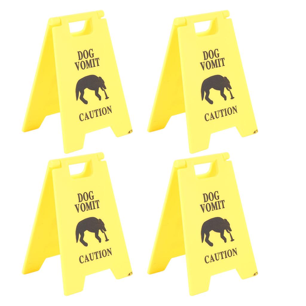4Pcs Dog Vomit Sign 3D Printing Wear Resistant Multifunctional Dog Vomit Warning Sign Decoration