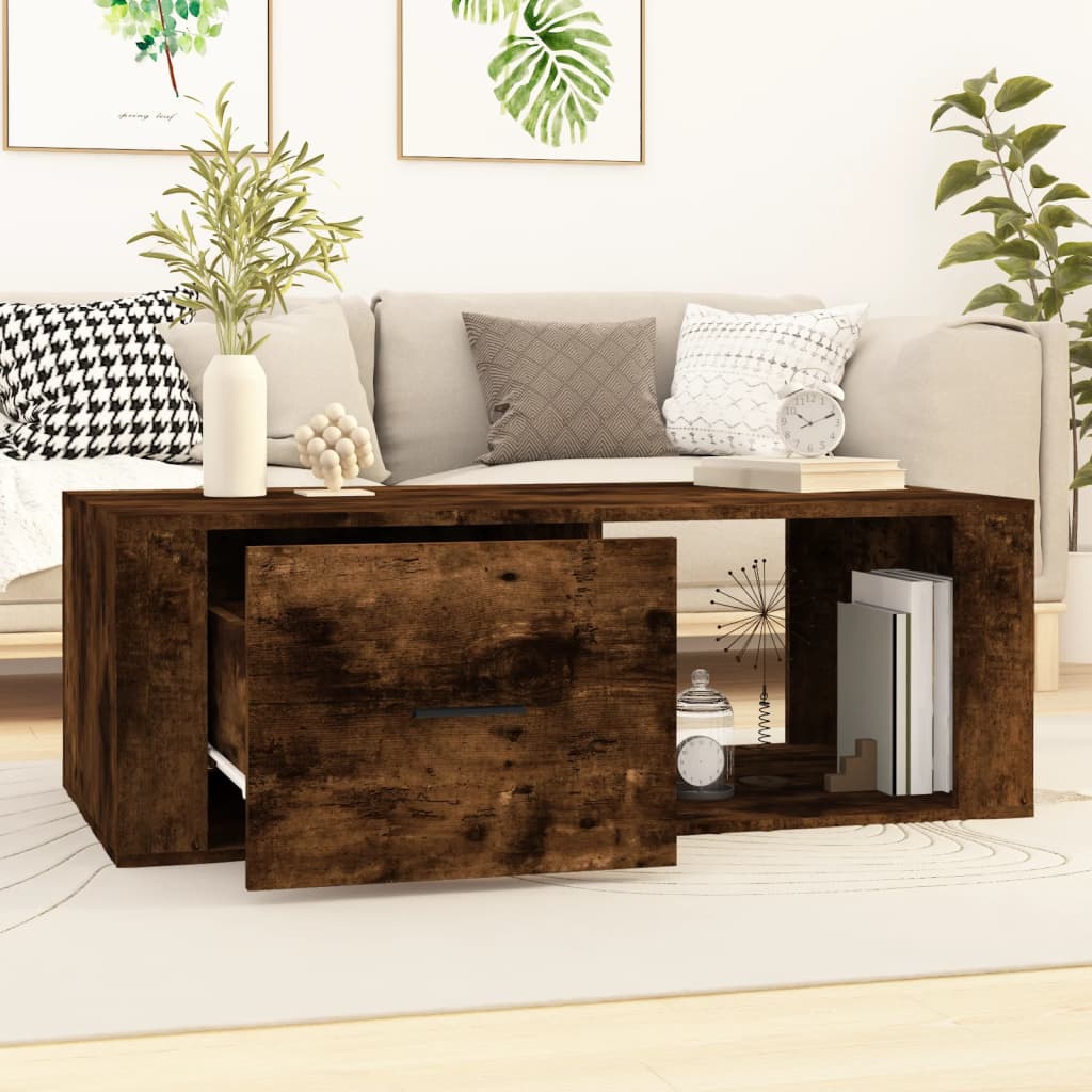 Coffee Table, Smoked Oak, 100x50.5x35 Cm