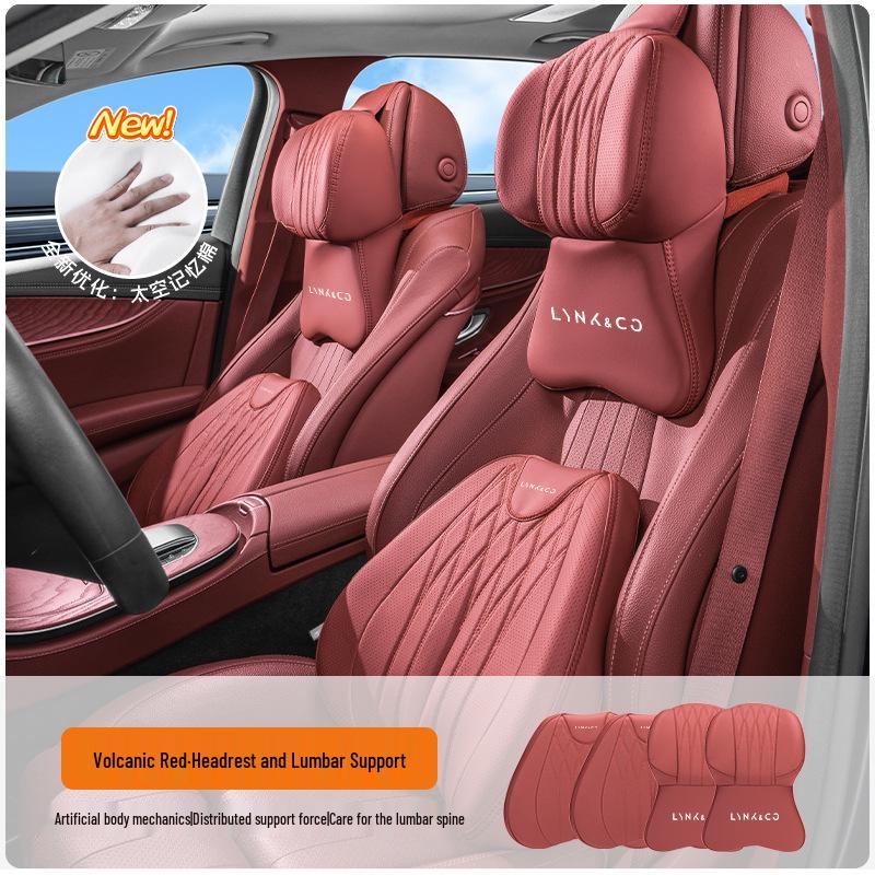 Lynk & Co Car Headrest & Lumbar Support Set for 01/06/07/08/09/10EMP/Z20/900 - Neck & Waist Protection.
