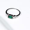 AAA Nano Emerald Rectangle 925 Sterling Silver Round White Cubic Zirconia Fashion Jewelry Rings