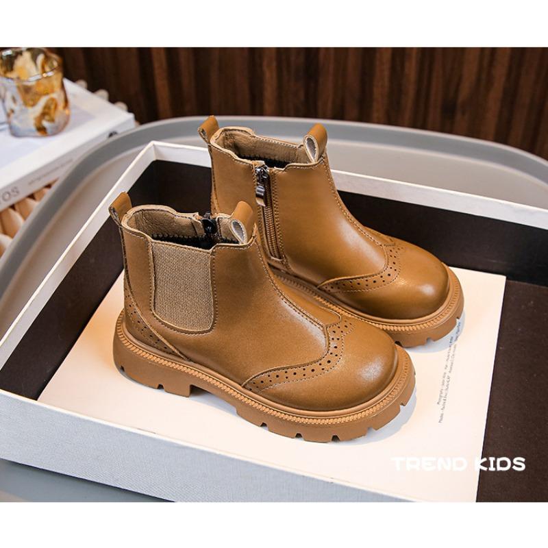 Модные детские кожаные ботинки в стиле ретро на весну и осень
