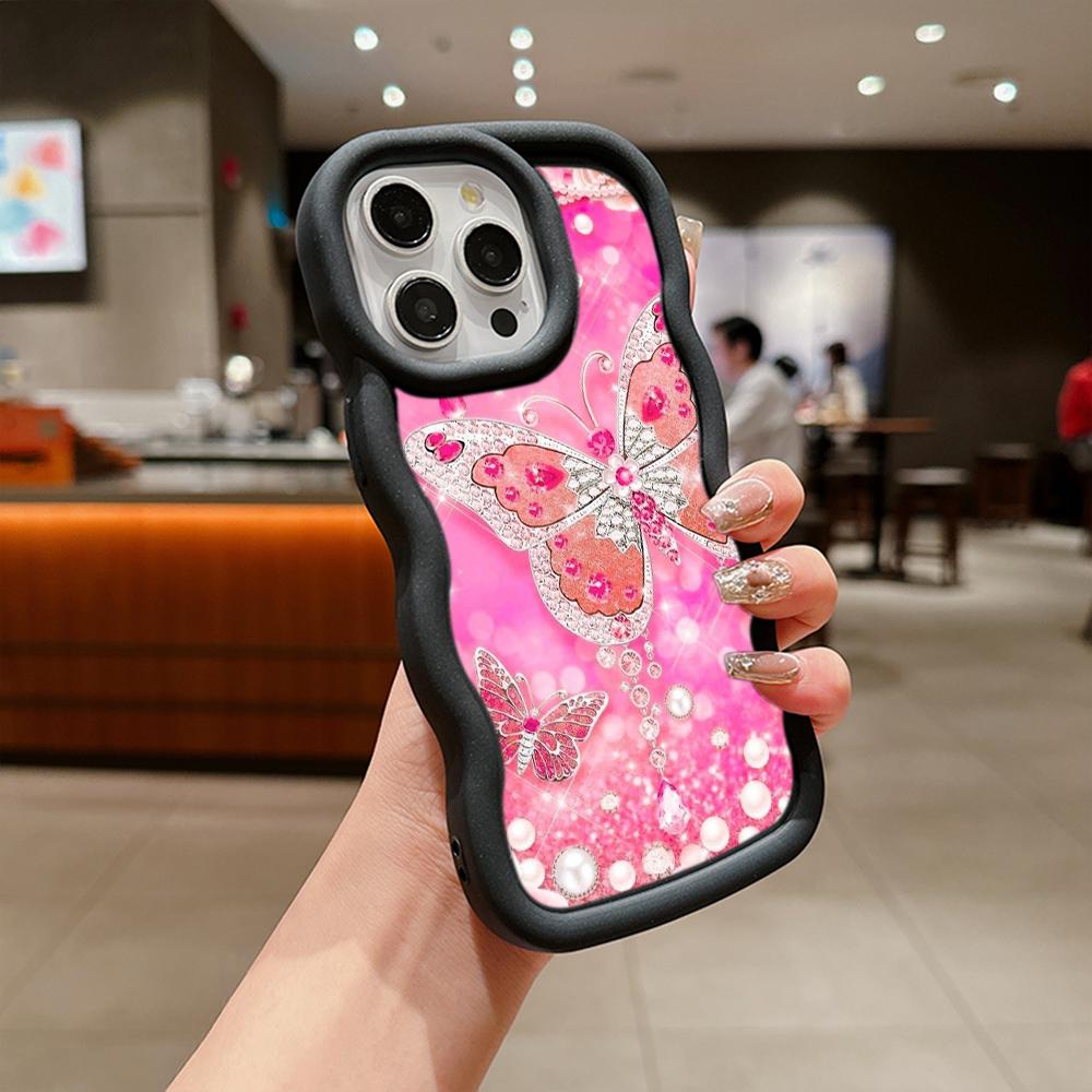 Мягкий чехол для телефона Macaron из ТПУ для Samsung A12 A13 A14 A15 A23 A24 A25 A52 A53 A54 A55 S20 S23 FE S24 Ultra Cover Ae60 Butterfly Симпатичный мультяшный арт-дизайн