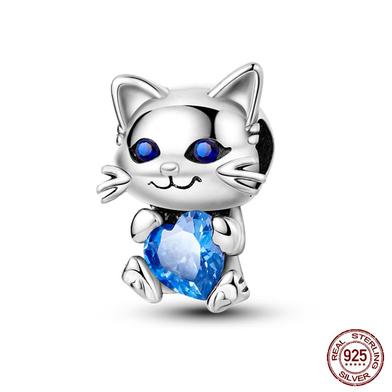 Copper Lovely Animal Cat Squirrel Penguin Heart Zircon Charms Beads Fit Qikaola Original Bracelets Fine Diy Jewelry