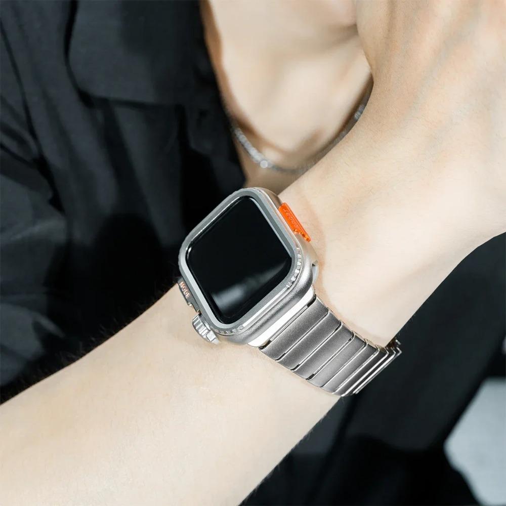 Металлический корпус + ремешок из нержавеющей стали для Apple Watch Band Ultra 3 2 49 мм 11 10 46 мм Защитный корпус Обновление Iwatch 9 8 7 SE 45 мм 44