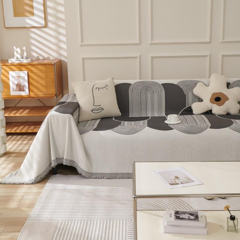 1Pc Universal All-Season Chenier Sofa Towel Full Cover Cloth Cover Plush Sofa Cushion Cover Non-Slip Blanket Anti-Cat Scratch