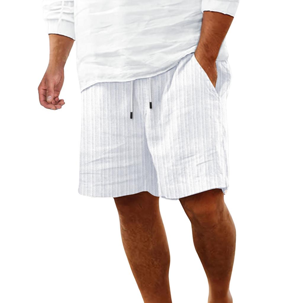 Мужские спортивные хлопковые льняные повседневные свободные шорты Повседневные пижамы с карманами для бега Брюки