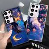 Ночная Луна Кошка Мечтательное Искусство Ударопрочный Чехол для Телефона для Samsung Galaxy S26 Edge S25 Ultra S24 FE S23 Plus S21 Чехол Защита от Падения Fundas