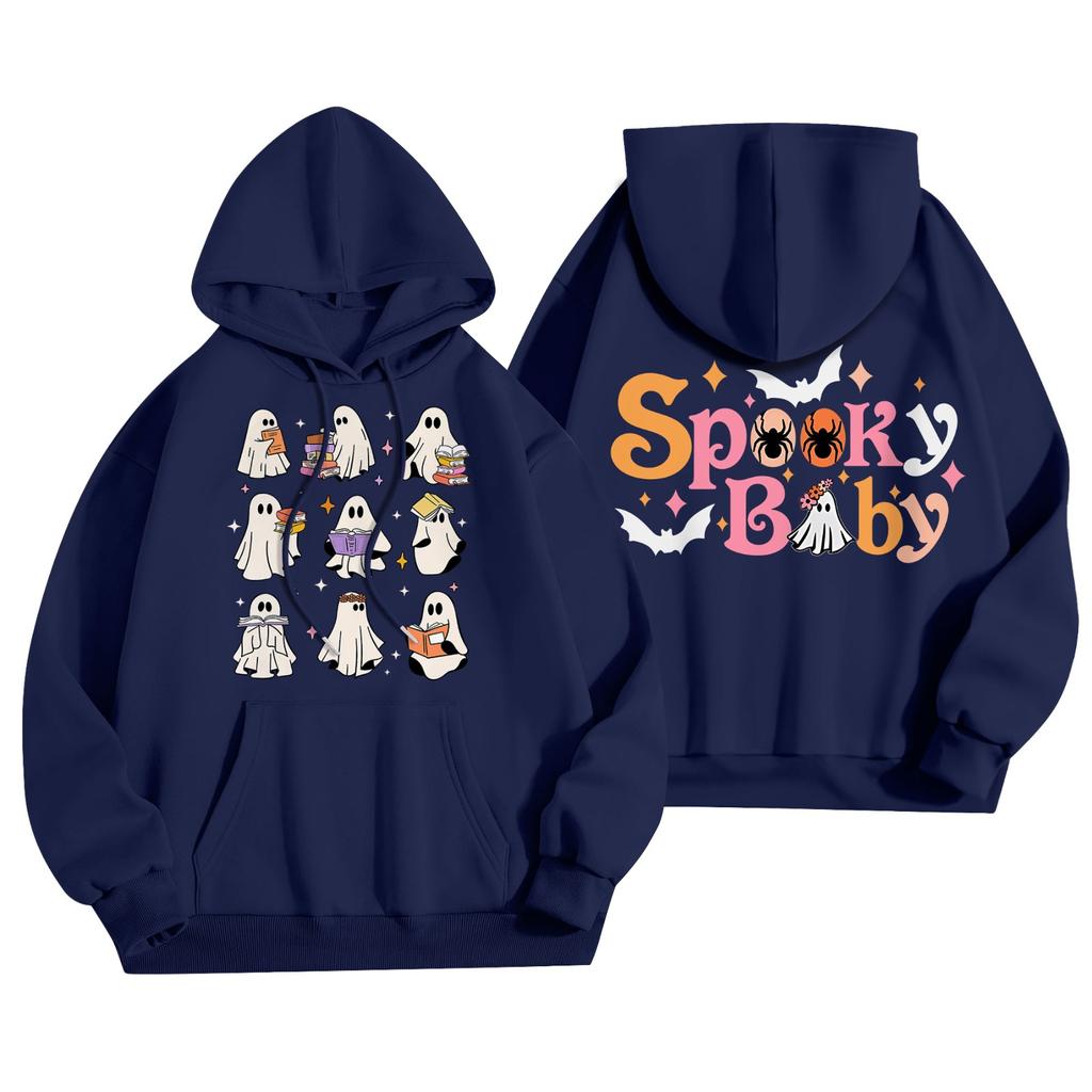 Женская мода, легкий женский свитер с длинными рукавами и карманами, толстовка с капюшоном на Хэллоуин