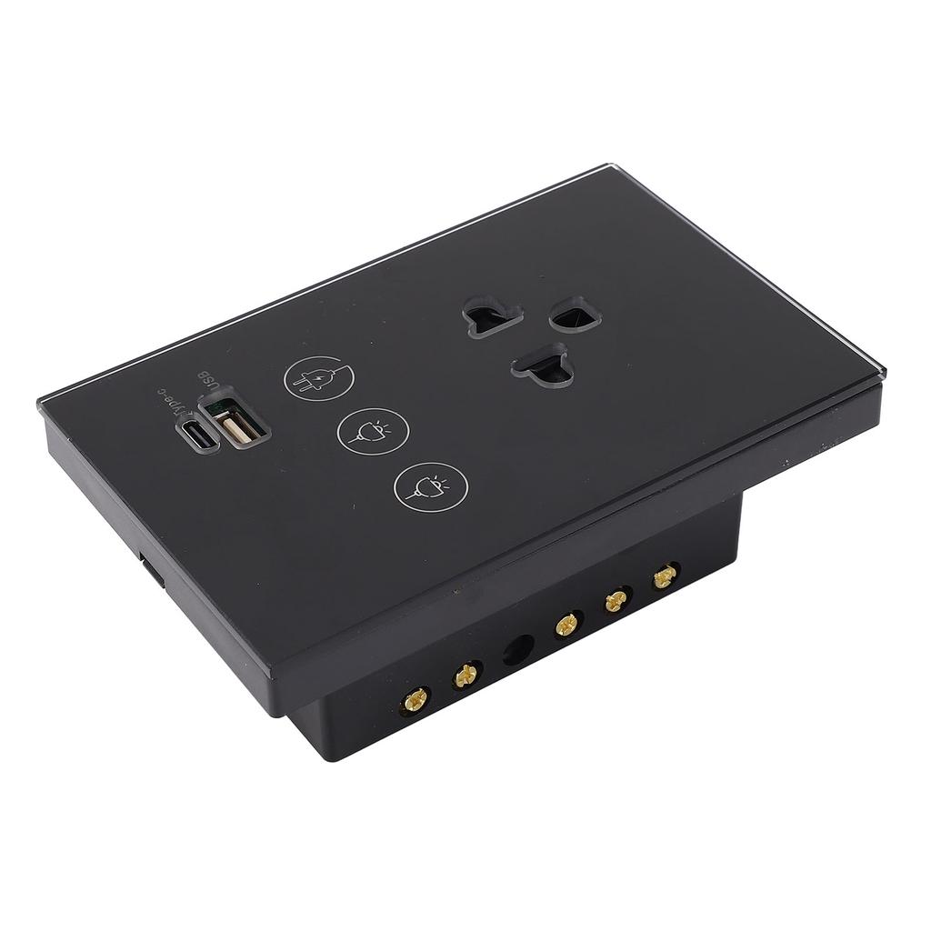 Smart Wall Outlet 2.4G WiFi Touch Light   Voice Remote Control Smart Plug with USB and Type C   Port for  