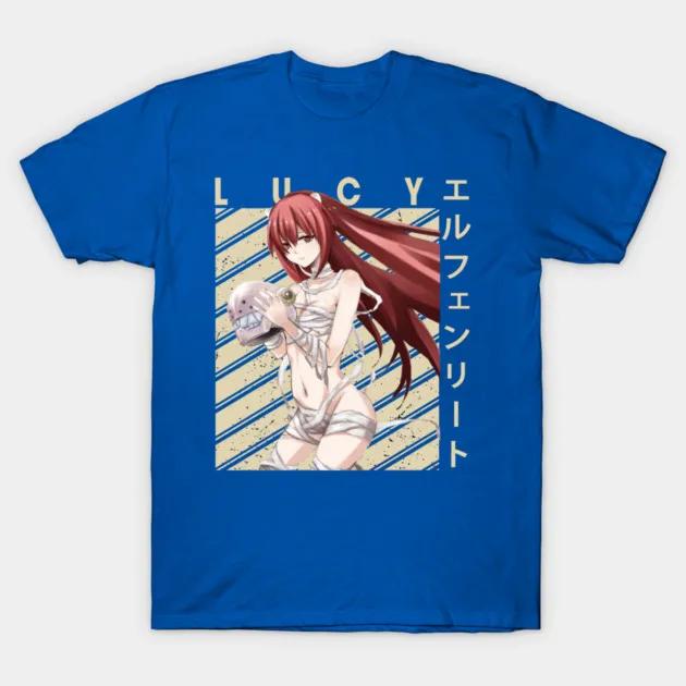 Elfen Lied Одежда с принтом Персонажа Одежда на весь год Оверсайз Новая модель Футболка Одежда с принтом Y2k Короткий рукав Классическая футболка