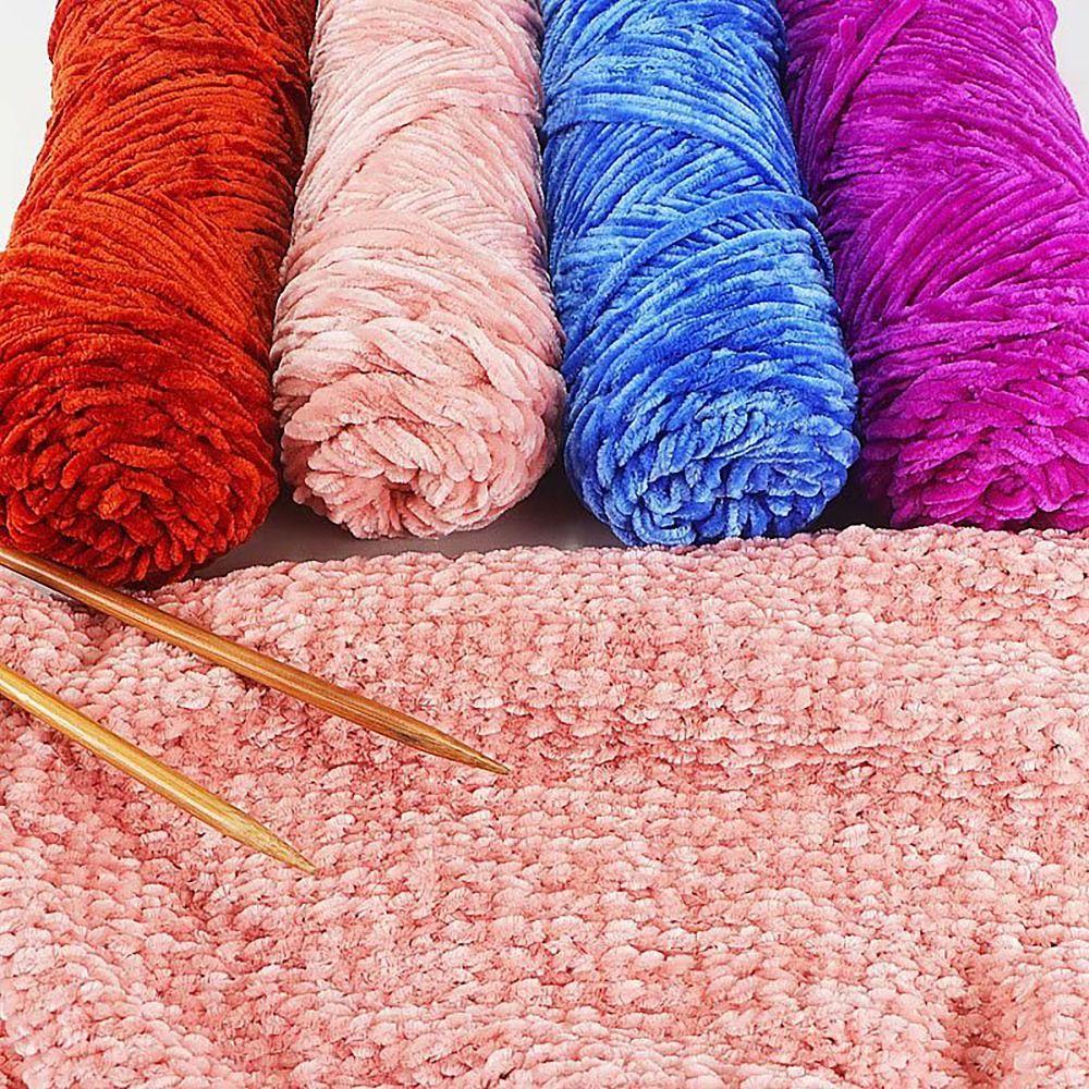 Soft Velvet Macrame Rope Blended Knitting Wool Handicrafts Thread for Scarf Coat Baby Blanket DIY