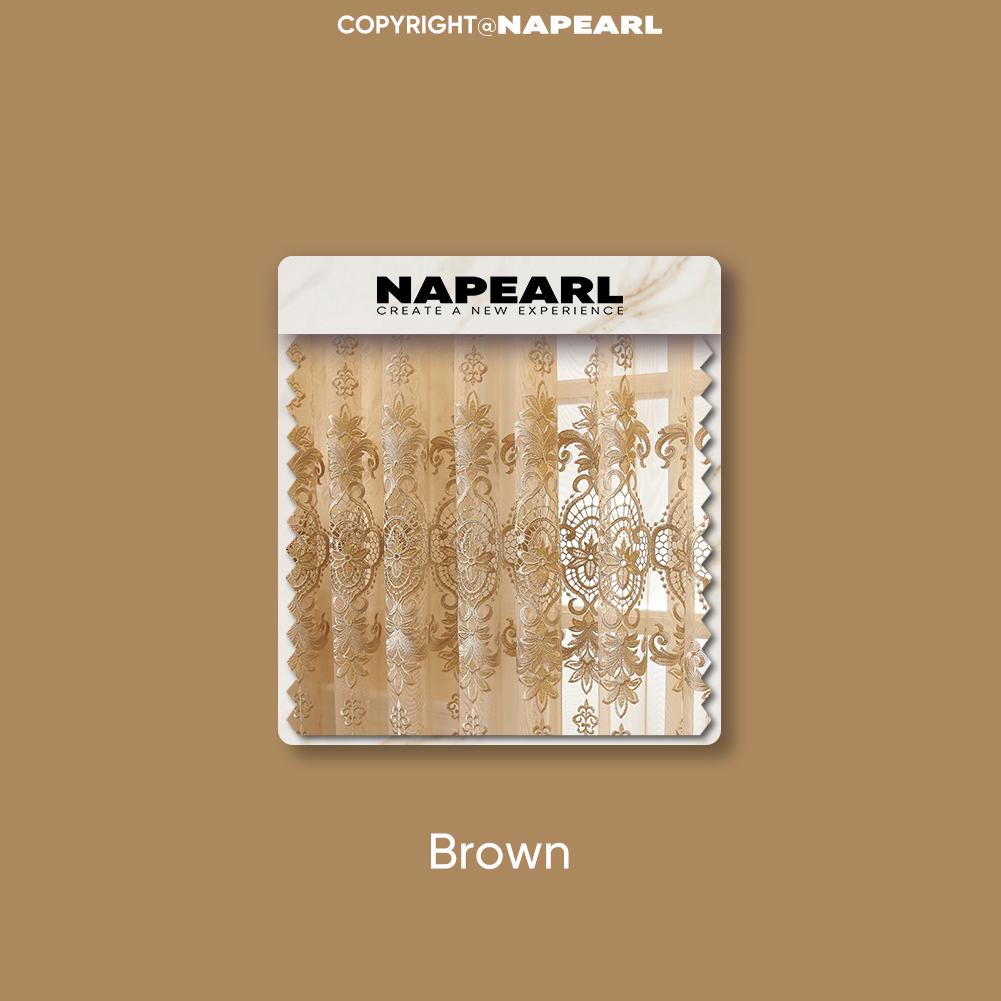 1 шт. NAPEARL в европейском стиле, роскошная ажурная вышитая полупрозрачная занавеска, коричневый тюль для гостиной, спальни, украшения окна, домашнего декора