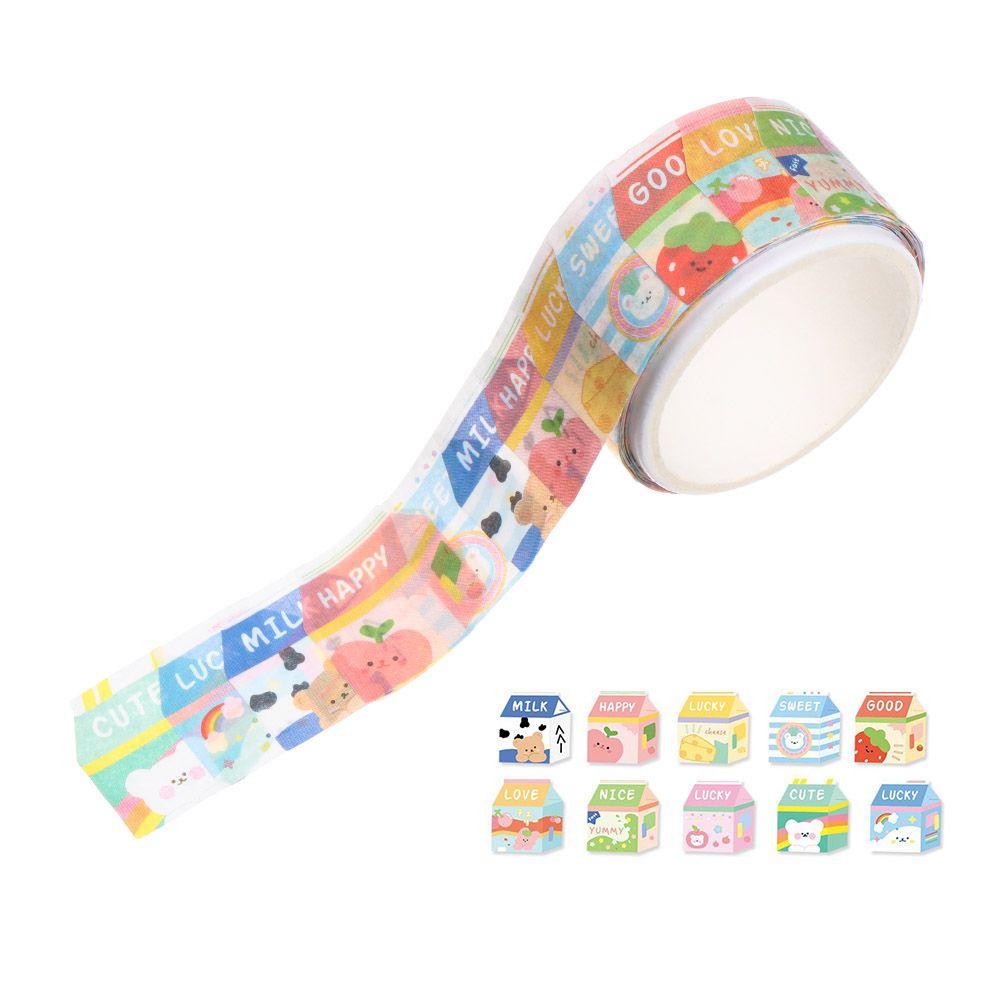 100 Pcs/pack Kawaii Fruit Animals Dot Washi Stickers Tearable Sticky Paper Notebook Decorative Stickers