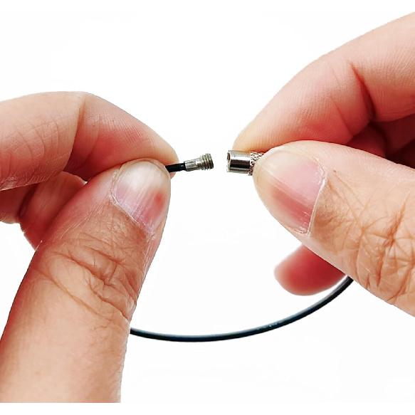 50 шт. Черный трос из нержавеющей стали для ключей, Кольца для ключей, Сверхпрочные петли для багажных бирок, Фиксаторы бирок 1,5 мм с закручивающимся бочонком (Длинна кабеля: 5,9 дюйма)