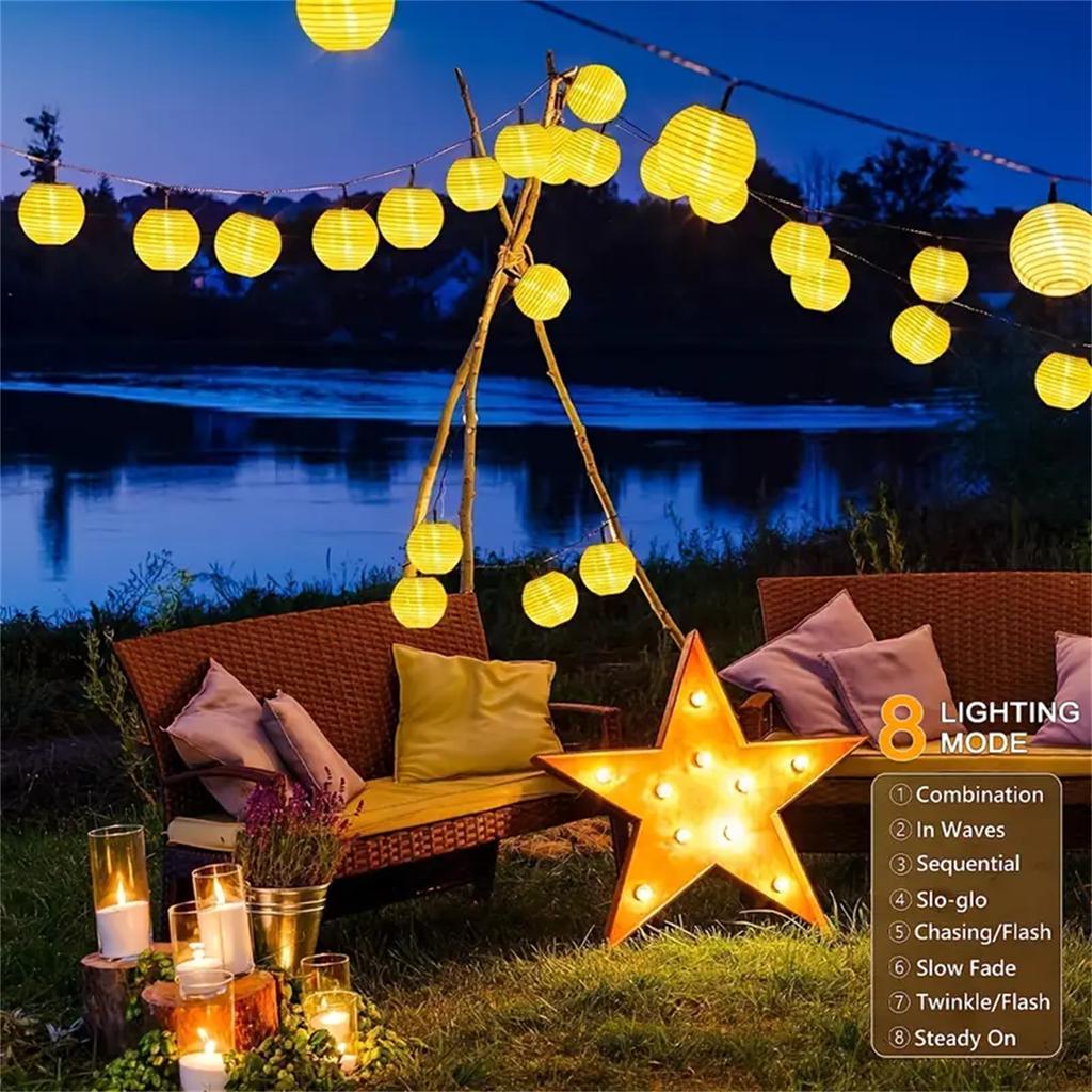 20/30LED Solar String Lights Solar Fairy Lights Outdoor 8 Modes Atmosphere Lighting For Garden Parties Weddings Decoration