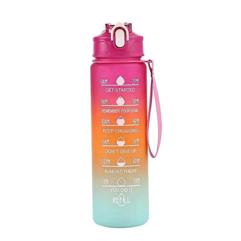800ml Gradient Color Plastic Sports Water Bottle Leakproof Portable Water Cup for Gym Travel Outdoor Drinking Bottle