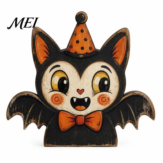Halloween Gift for Friends Tiered Tray Decorations, Wooden Tabletop Ornaments, Vintage Centerpiece Retro Style Craft Decorations Home Kitchen