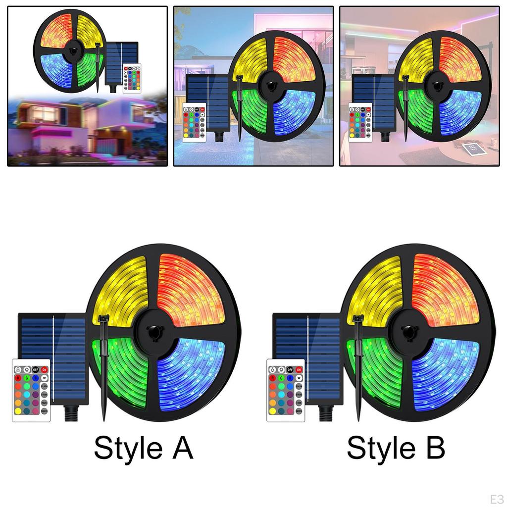 Solar LED Strip Light Lamp Outdoor RGB for Garden Fence Home