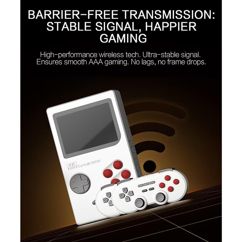 K8 Single System Open-source TV Game Console, 3D 4K High-definition Output Arcade Console, 2.4G Retro Handheld Game Console with Dual Controllers