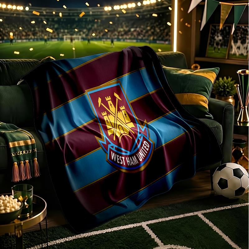 West FC United Crest Throws Blanket Flannel Blankets Plush for Couch Bed Gifts for Men Women Travel picnic blanket Christmas fan gifts