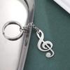 Music Keychain Note Treble Musical Symbol G Clef Key Chain Ring Gift for Woman Man Stainless Steel Pendant Jewelry New