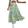 Women's Ruffled Spring Casual Long Skirt Plain Color Skirt Retro Pleated Skirt