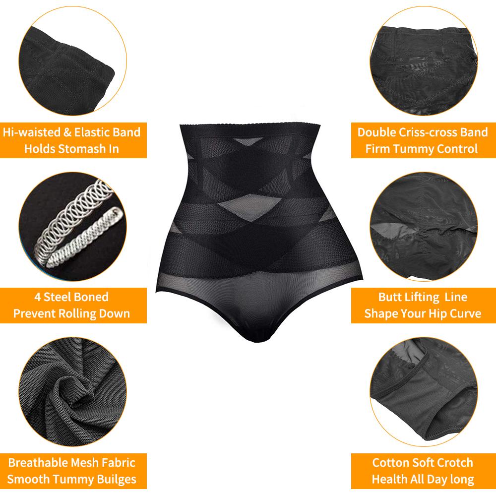 Женское корректирующее белье, тренажер для талии, формирователь тела, двойные трусики с контролем живота, бесшовное нижнее белье с высокой талией для похудения, корректирующие трусики, трусы с поясом