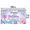 Themed Mermaid Print Design Birthday Decoration Background Cloth For Party Kids