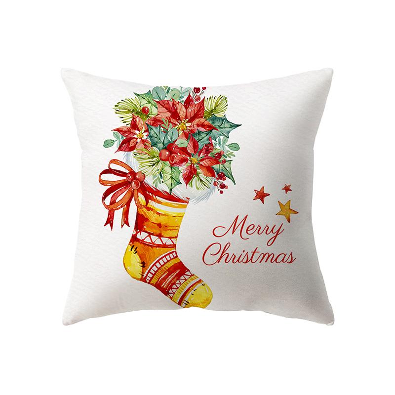 Рождественская тема Санта-Клаус с принтом наволочка для дома, гостиной, украшения дивана, полиэстеровая подушка, наволочка