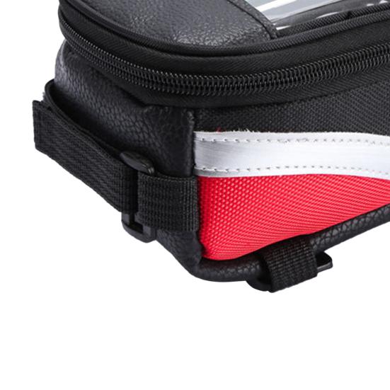 Сумка на раму велосипеда, водонепроницаемая сумка из ткани Оксфорд с сенсорным экраном и застежкой-молнией, сумка для передней трубки для горного велосипеда