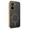 For Xiaomi Redmi A5 4G (171.7mm)/Poco C71 4G Phone Case Carbon Fiber Textured Electroplated TPU Back Cover