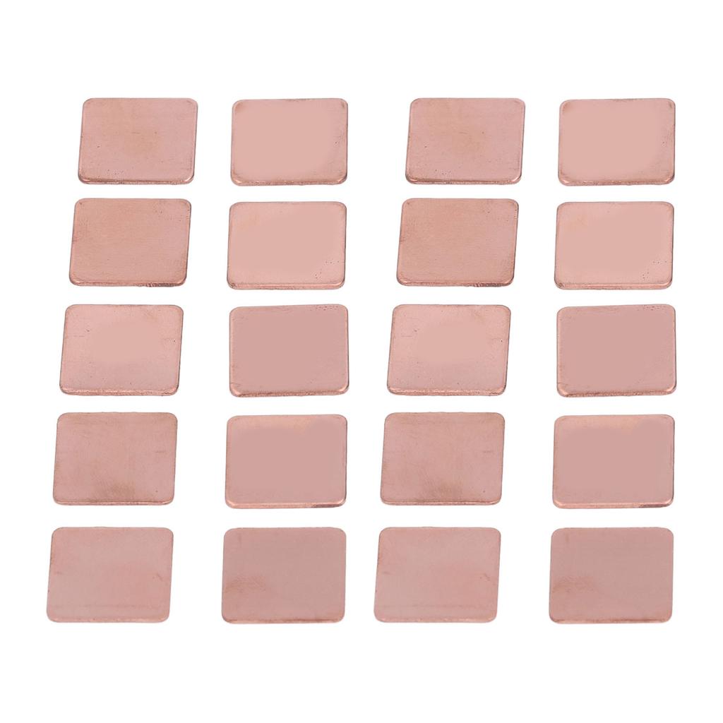 20 шт. Прокладка-радиатор из красной меди для ноутбука, видеокарты, радиаторная пластина, медная прокладка для CPU GPU, толщина прокладки 1,5 мм 0,06 дюйма