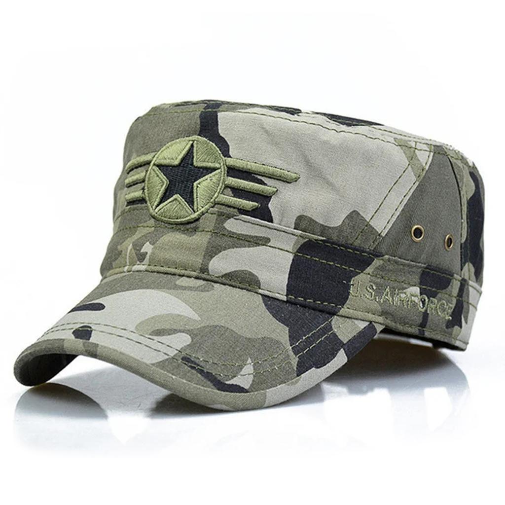 Мужская кепка Snapback, армейские шляпы, кадетские патрульные кепки, регулируемая пятиконечная звезда, камуфляжная бейсболка с плоским верхом