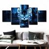 Canvas Painting Home Animal Decoration Wall Art Print Modular Cat Picture Modern Technology Poster For 5 Panel Living Room Frame
