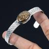 Oval Natural Bronzite 925 Silver Ethnic Trendy Engagement Unique Bangle Bracelet