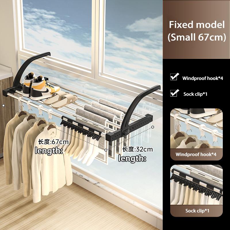 Многофункциональная выдвижная вешалка для сушки одежды, подвесной органайзер для окна, стойка для хранения, для балкона, для проветривания полотенец, одежды, обуви