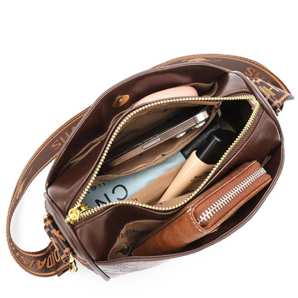 Роскошная женская кожаная сумка-мессенджер с легким принтом, дизайнерские сумки, высококачественные женские сумки через плечо