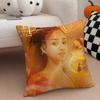 Kpop Style Y2K Hot Girl Style K-Katseye Girl Group Pillowcase Soft Silky Fabric Invisible Zipper Cushion Cover Perfect Fan Gift