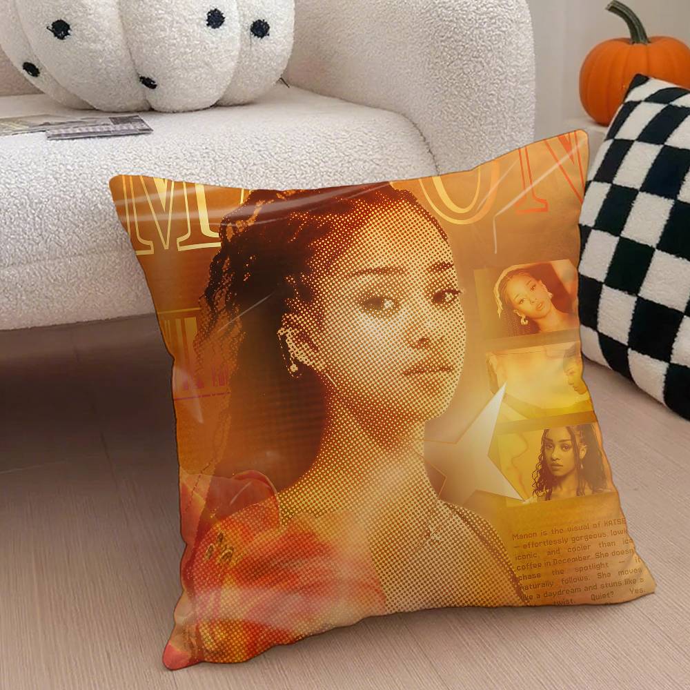 Kpop Style Y2K Hot Girl Style K-Katseye Girl Group Pillowcase Soft Silky Fabric Invisible Zipper Cushion Cover Perfect Fan Gift