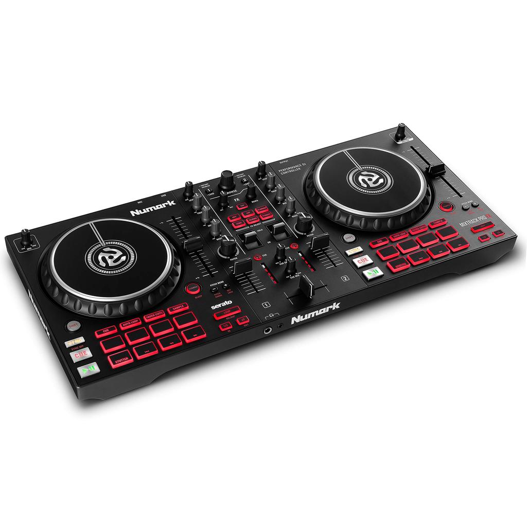 Numark DJ Controller 2 Deck Jog Wheel with Touch Sensor Serato DJ Lite DJ Mixer Streaming DJ Equipment FX with Paddle Audio Interface Numark Mixtrack