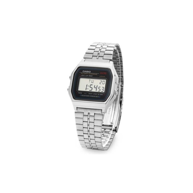 Casio Серия YOUTH - металлический маленький квадрат, ретро, маленький квадрат, водонепроницаемый, классическая горячая модель, кварцевый механизм, ремешок из нержавеющей стали, японский A159W-N1DF