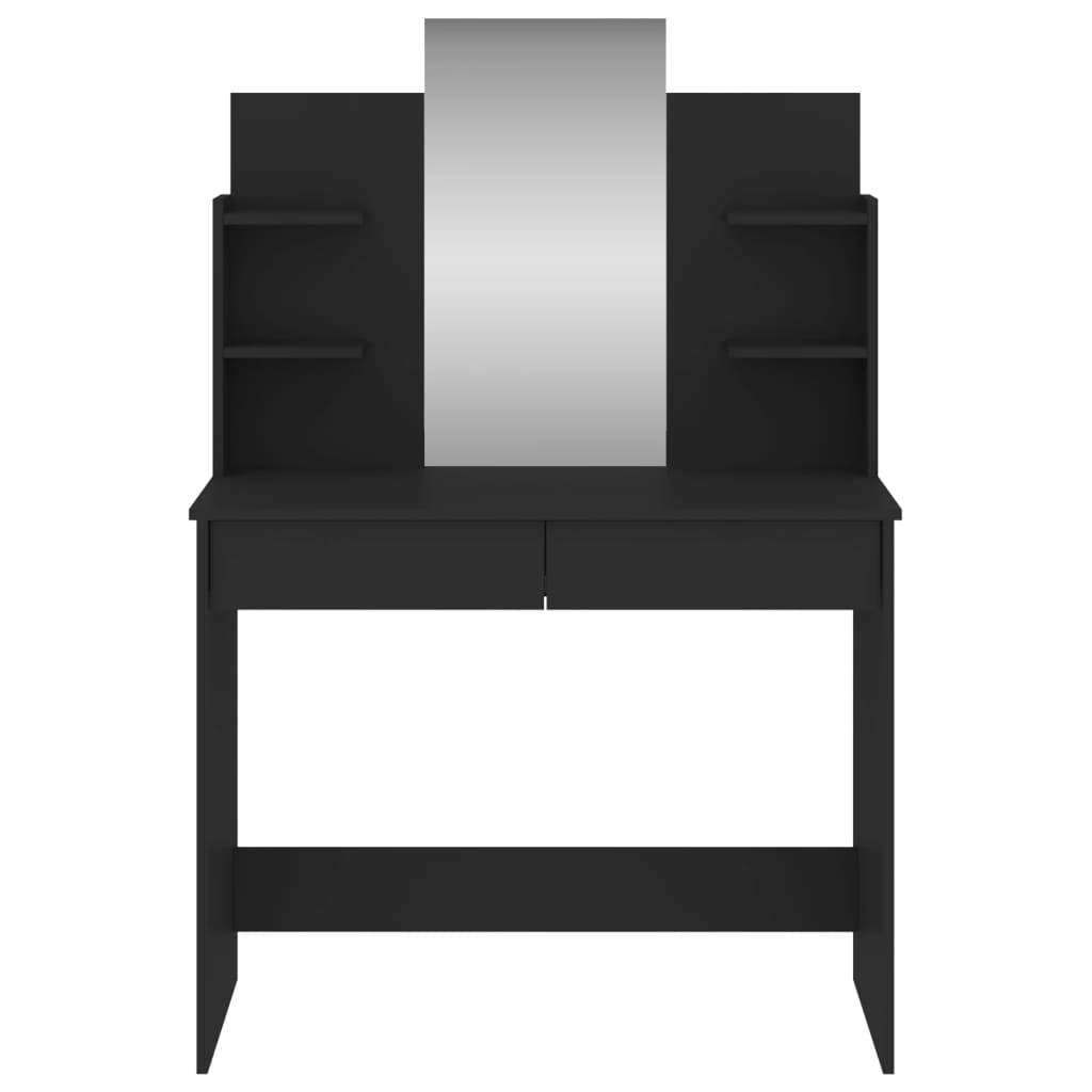 Makeup Table with Mirror Black 96 x 39 x 142 cm