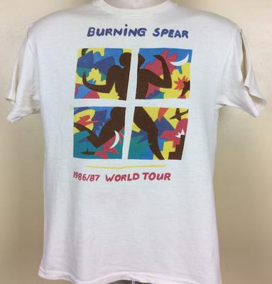 1986 1987 Burning Spear Мировой Тур Концерт Белая Футболка Все Размеры Унисекс