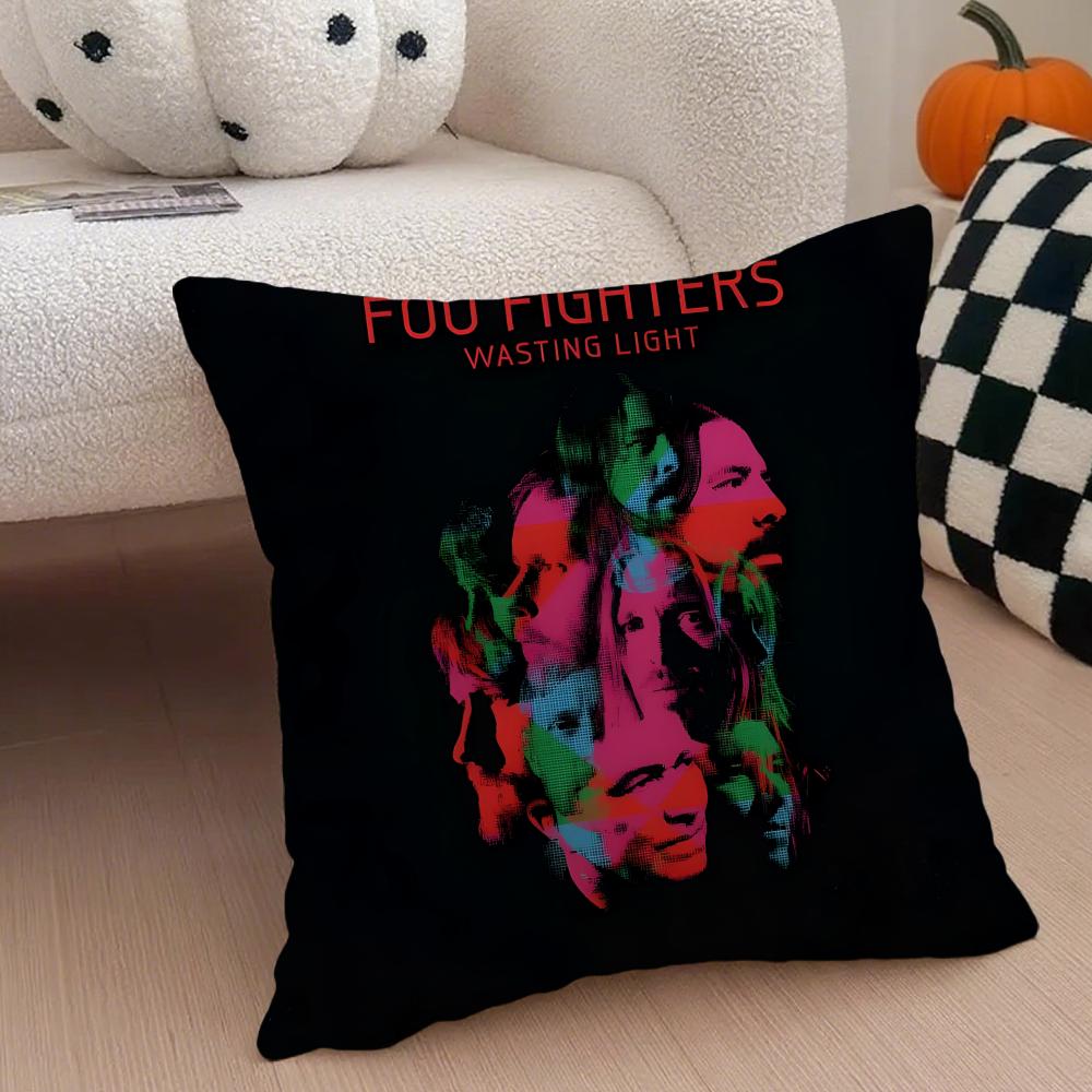 Классическая Подушка-Чехол F-Foo F-Fighters Чехол для Декоративной Подушки Скрытая Пуговица Прочный Полиэстер Подушка на Стул