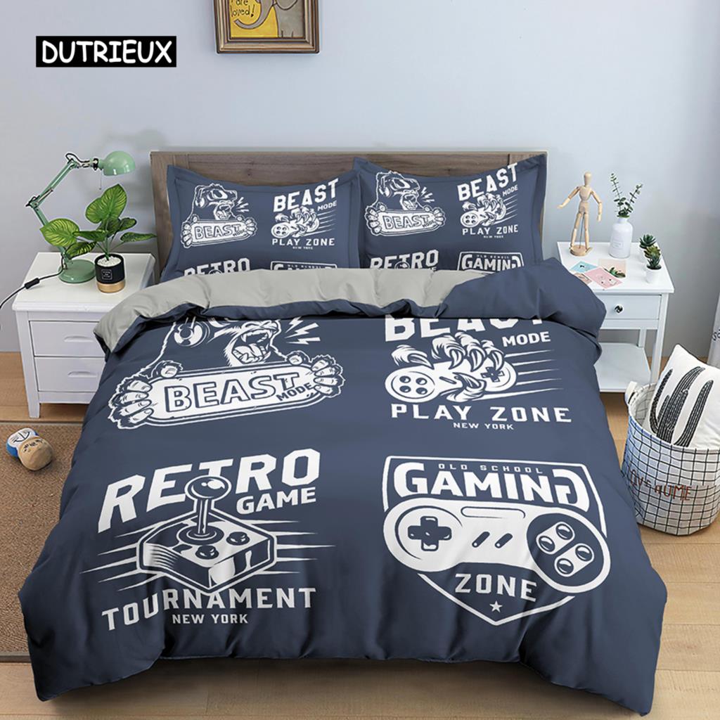 Игровой постельный комплект Роскошный Ретро Игровой джойстик Пододеяльник Квин Подросток Мальчик Девочка Полиэстер Принт геймпада Покрывала 2/3 шт